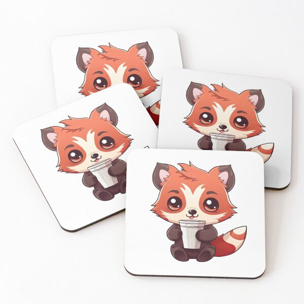 Item preview, Cute Red Panda Drinking Coffee designed and sold by eyestetix.
