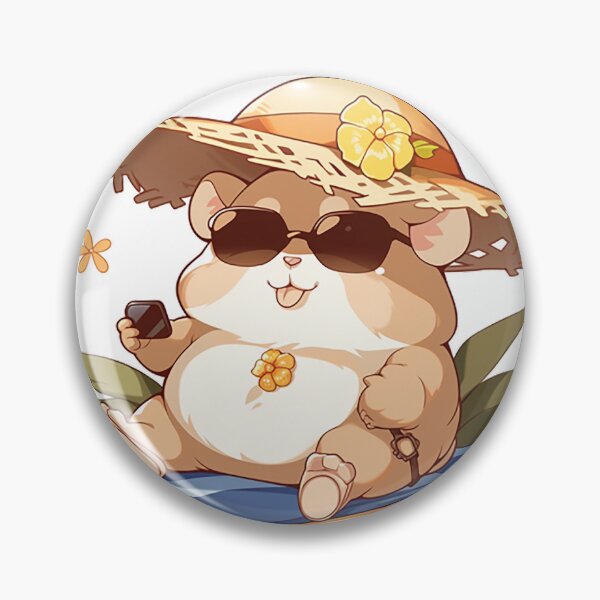 Item preview, Beach Bum Hamster: Lounging in Style with Sunglasses and Straw Hat designed and sold by PaintbrushPlace.