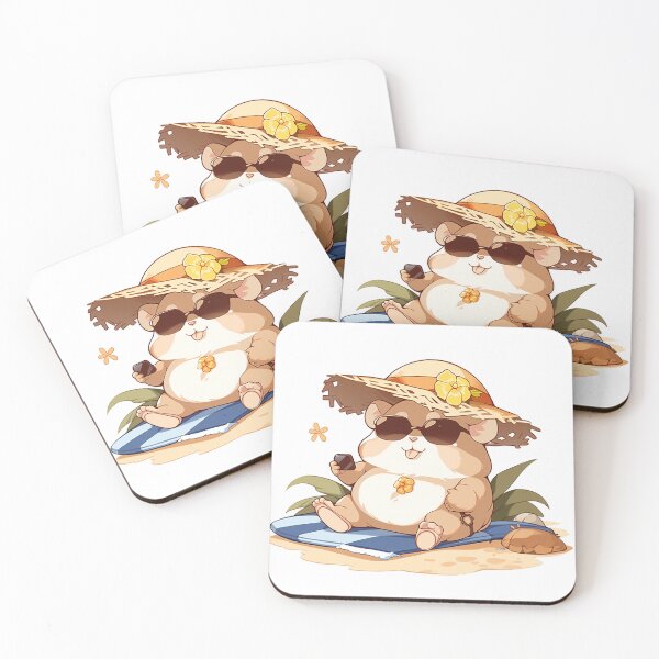Item preview, Beach Bum Hamster: Lounging in Style with Sunglasses and Straw Hat designed and sold by PaintbrushPlace.
