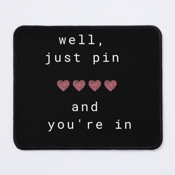 Item preview, Red hearts, pin code and white letters designed and sold by SplashTastic.