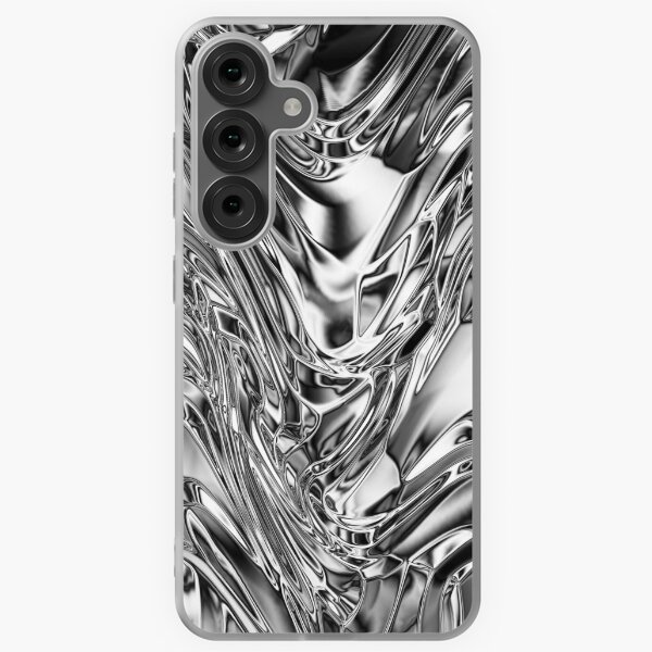 Silver Aluminium Molten Metal Digital Texture Samsung Galaxy Soft Case