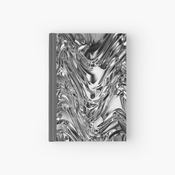 Silver Aluminium Molten Metal Digital Texture Hardcover Journal