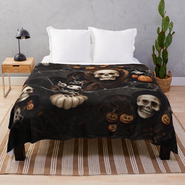 Item preview, Halloween skulls, bats and pumpkins designed and sold by JackFreestone.