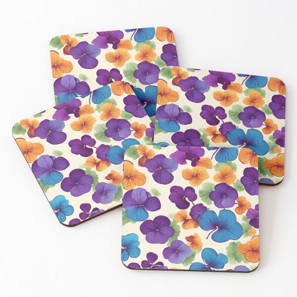Item preview, Abstract Colorful Pansies and Violets Pattern designed and sold by calibrit.