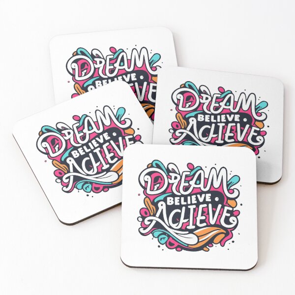 Item preview, Dream, Believe and Achieve inspirational design designed and sold by LivingItFunky.