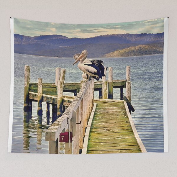 Item preview, Pelican Serenity: A Moment at Karbeethong Jetty designed and sold by Colin Dixon.