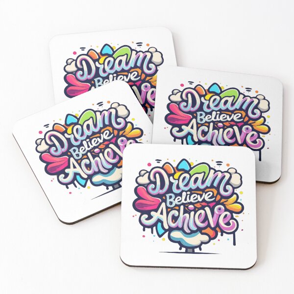 Item preview, Dream, Believe and Achieve inspirational design designed and sold by LivingItFunky.