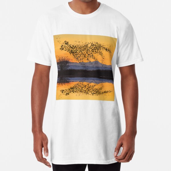 Birds in Flight Morph into Running Cheetah Long T-Shirt