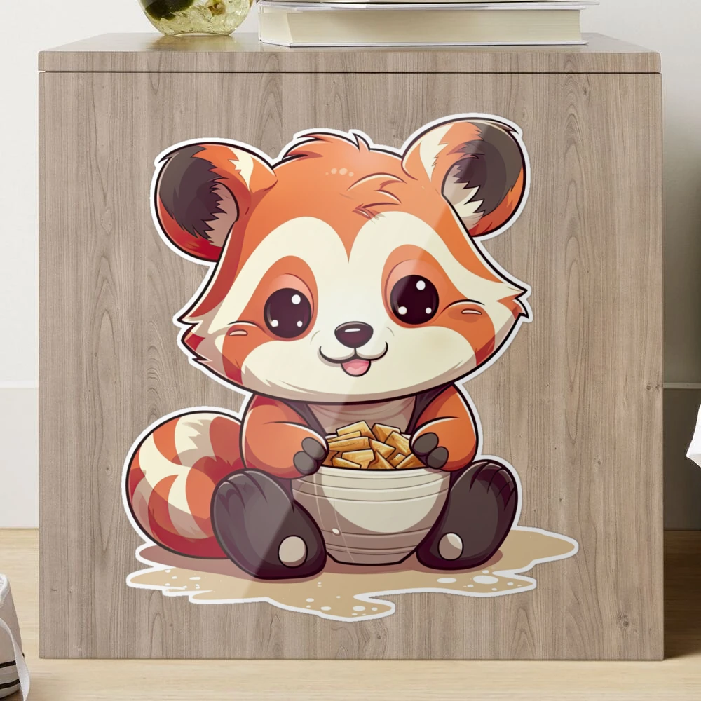 Cute Red Panda Drinking Cup of Coffee Sticker for Sale by eyestetix