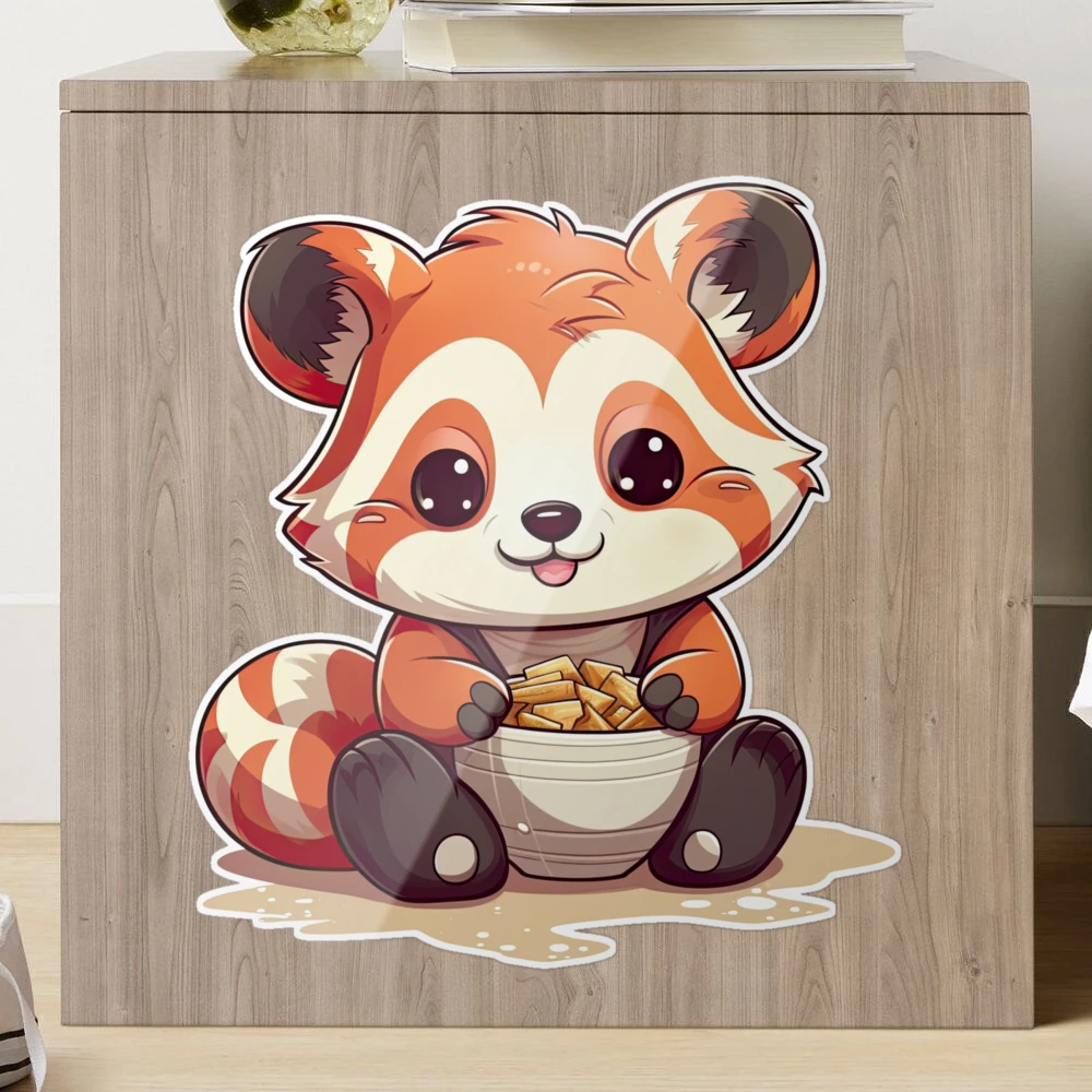 Cute Red Panda Drinking Cup of Black Coffee 2 Sticker for Sale by  eyestetix