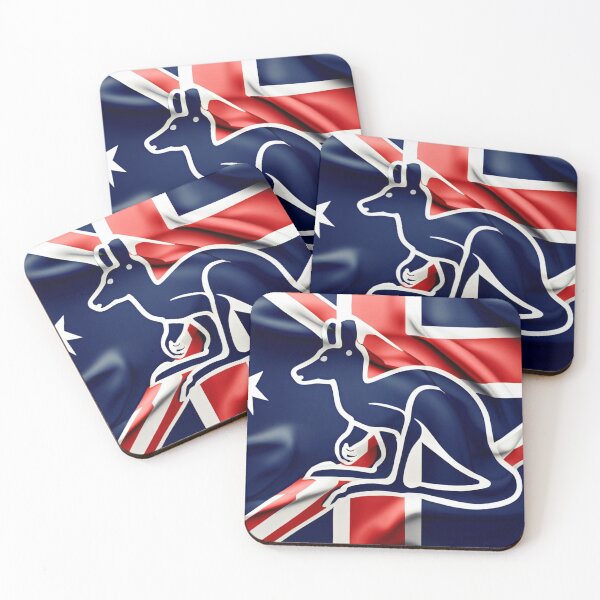 Item preview, Australia, kangaroo, flag,  designed and sold by KICIART.