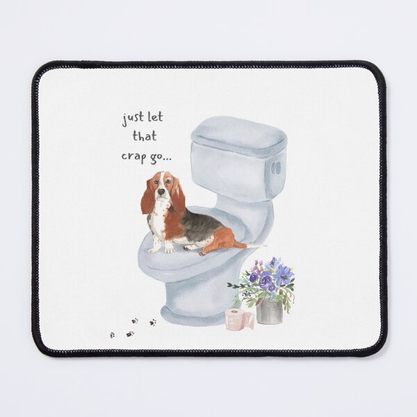 Item preview, Just Let That Crap Go Basset Hound on Toilet  designed and sold by beastieboutique.