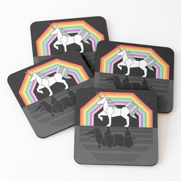 Unicorn Rhinoceros - Cryptozoology Mythical Creature Coasters (Set of 4)