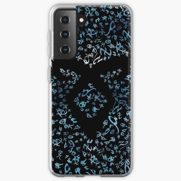 Shadowhunters rune - pattern / texture with vanishing angelic power rune (blue watercolors) - Clary, Alec, Jace, Izzy, Magnus Samsung Galaxy Soft Case