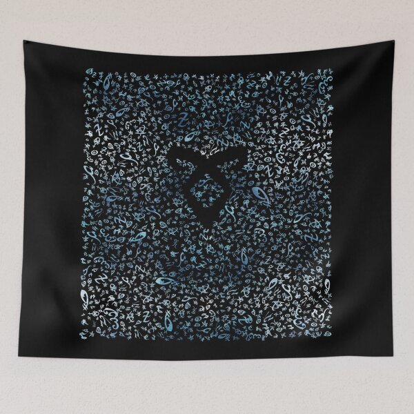 Item preview, Shadowhunters rune - pattern / texture with vanishing angelic power rune (blue watercolors) - Clary, Alec, Jace, Izzy, Magnus designed and sold by Vane22april.