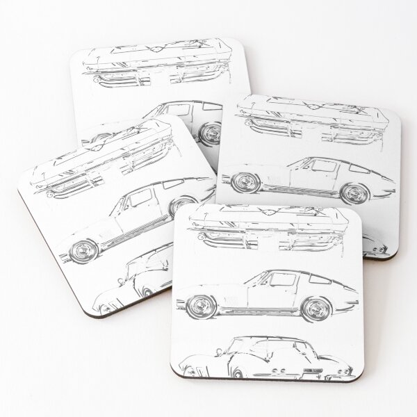 Item preview, 1967 Corvette C2 Collector Car Outline Art Sticker designed and sold by AldaWolf.