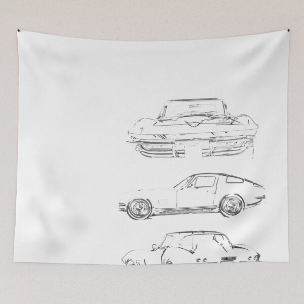 Item preview, 1967 Corvette C2 Collector Car Outline Art Sticker designed and sold by AldaWolf.