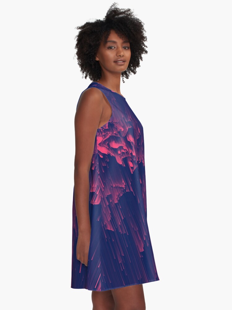 Alternate view of Glitchin' - Abstract Pixel Art A-Line Dress