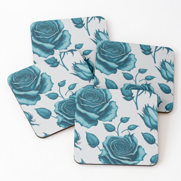 Item preview, Turquoise Blue Roses on Grey  designed and sold by GraphicsClub.