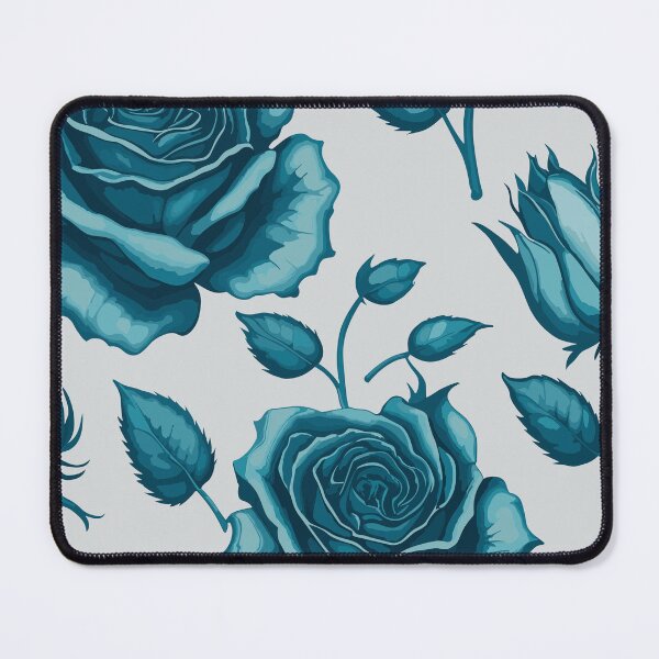 Item preview, Turquoise Blue Roses on Grey designed and sold by GraphicsClub.