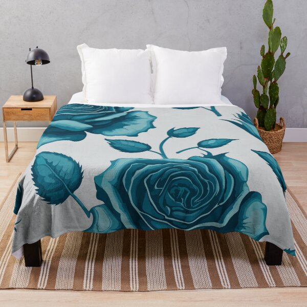 Item preview, Turquoise Blue Roses on Grey designed and sold by GraphicsClub.
