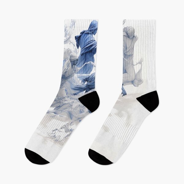 Item preview, Blue and White Dancers Abstract Digital Art  designed and sold by PioneerX1.