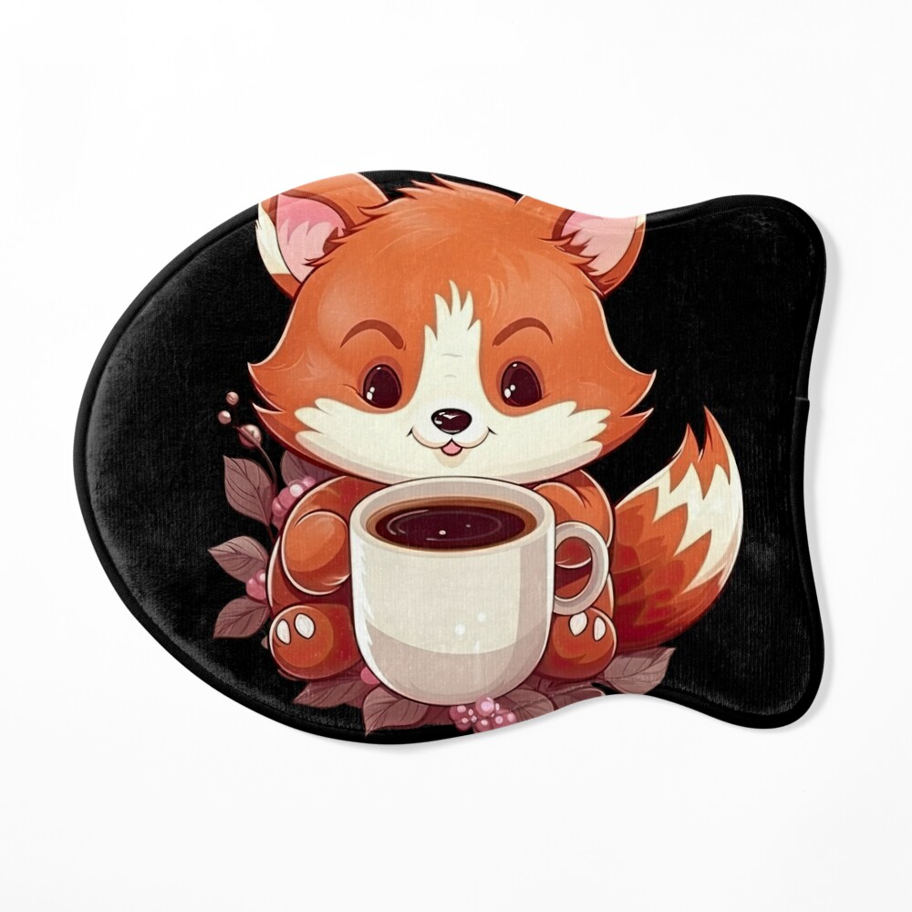 Cute Red Panda Drinking Cup of Black Coffee 2 Sticker for Sale by  eyestetix