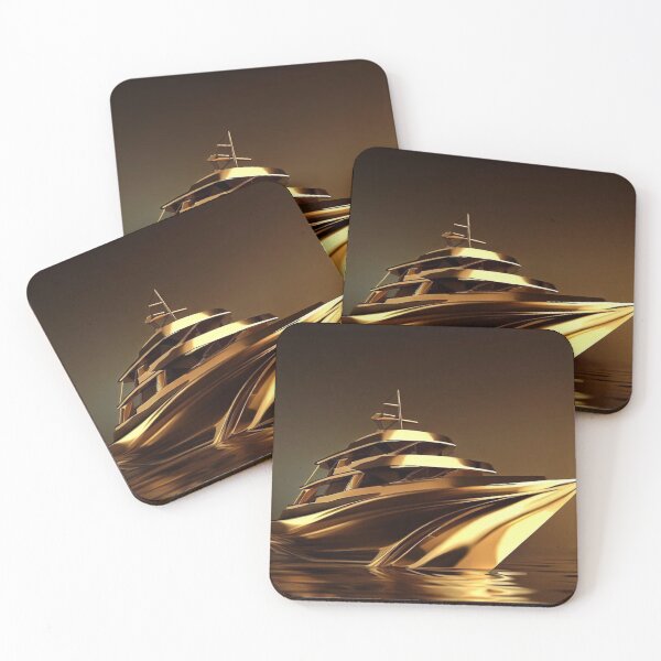 Item preview, yacht, gold designed and sold by KICIART.