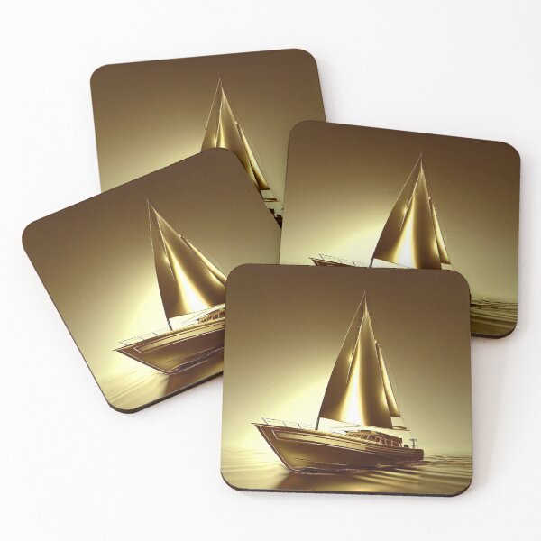 Item preview, yacht, gold designed and sold by KICIART.