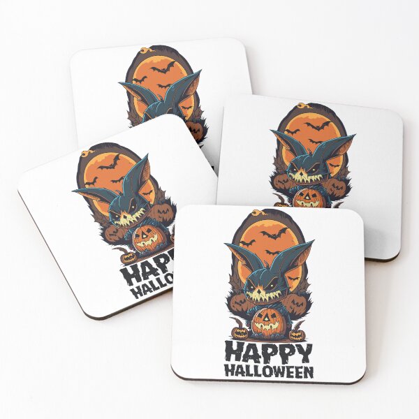 Item preview, Scary Halloween Bunny With Pumpkin and Retro Moon Evil Bunny Monster designed and sold by Peculiarts.