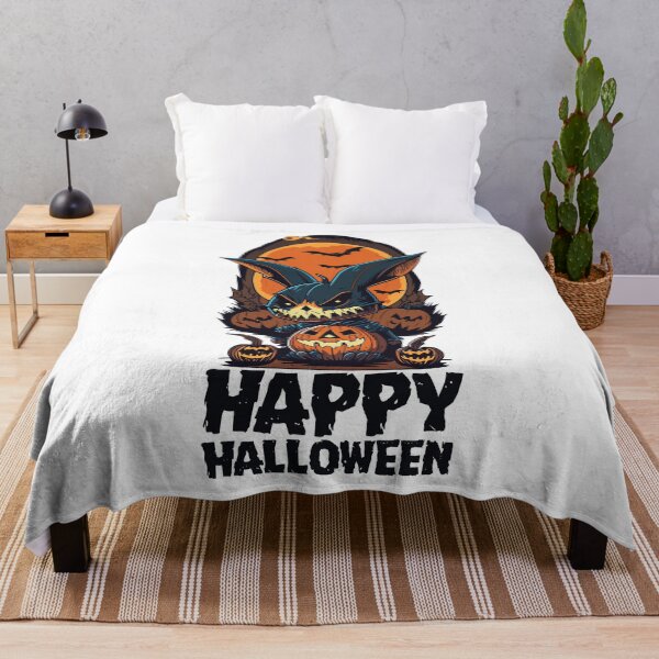 Item preview, Scary Halloween Bunny With Pumpkin and Retro Moon Evil Bunny Monster designed and sold by Peculiarts.
