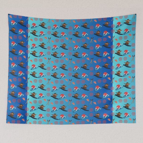 Item preview, The Surfing Samuri Pattern on Blue Gradient designed and sold by Fr0mtheMachine.