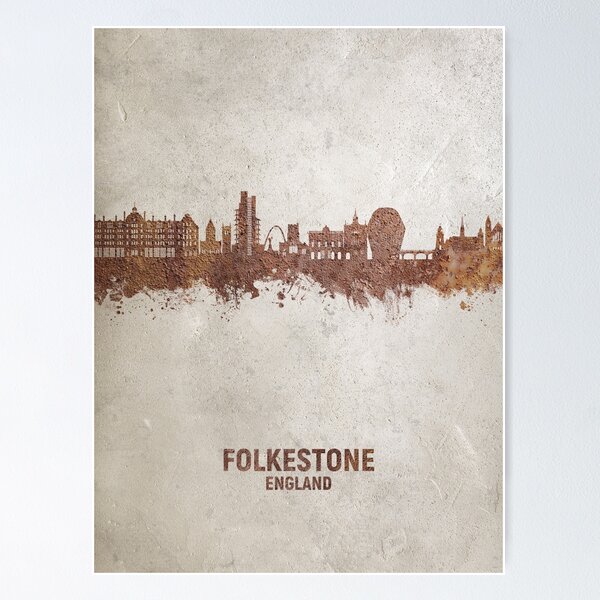 Item preview, Folkestone England Skyline designed and sold by ArtPrints.