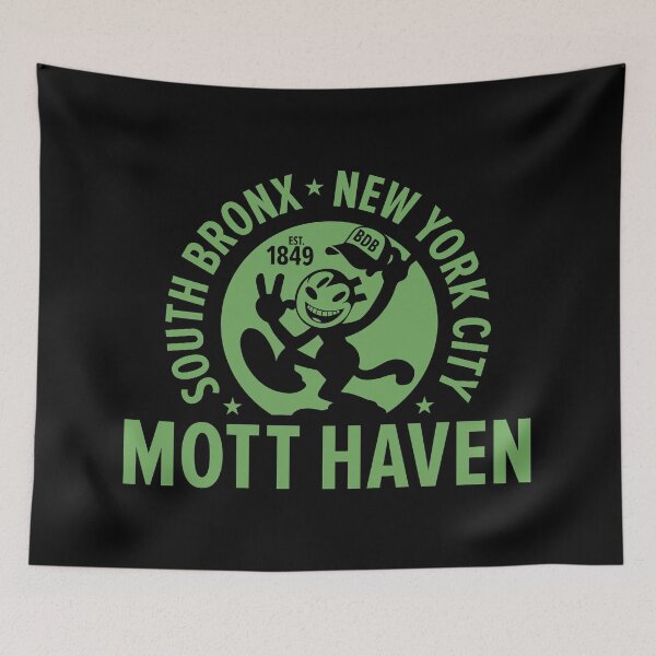 Item preview, Mott Haven Bronx NYC - green comic style designed and sold by Boogosh.