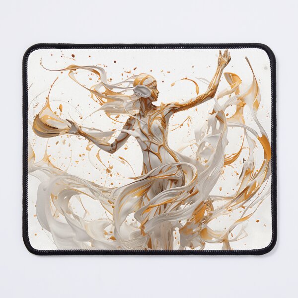 Item preview, Abstract Intricate Art Female Dancer White And Gold designed and sold by PioneerX1.