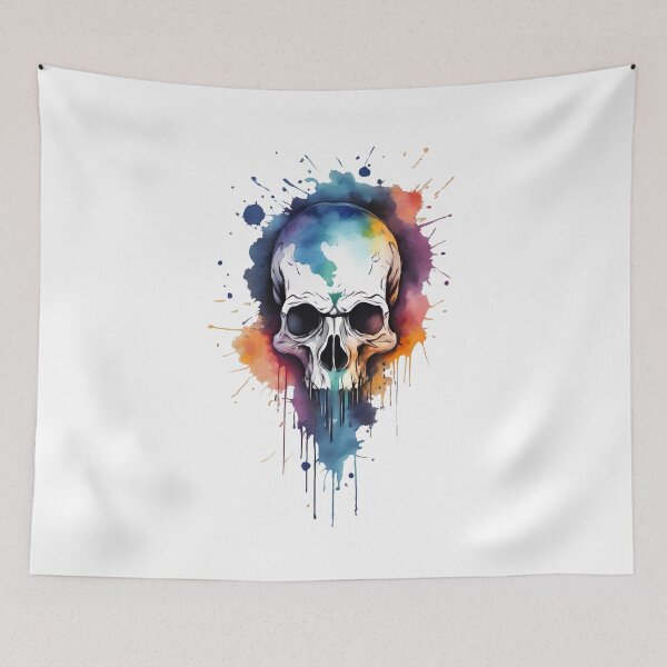 Item preview, Skull in Haunting Hues designed and sold by CraftingCroco.