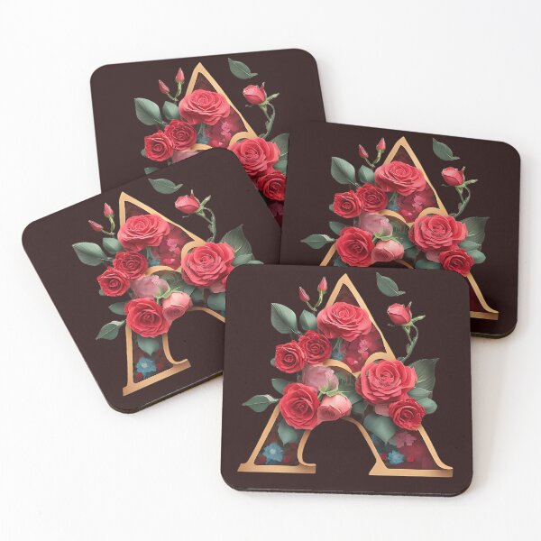 Item preview, letter A with roses  designed and sold by KiraChie.