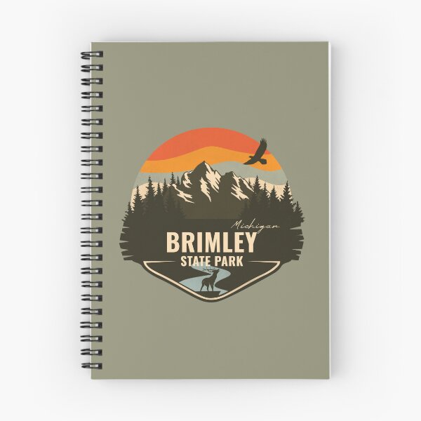 Item preview, Brimley State Park Michigan - MI Retro Mountain Badge designed and sold by mountainfad.