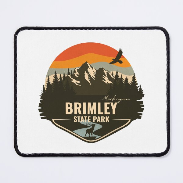 Item preview, Brimley State Park Michigan - MI Retro Mountain Badge designed and sold by mountainfad.