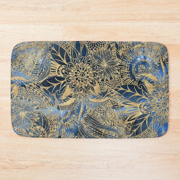 Item preview, Elegant Gold Mandala Flowers Blue Nebula designed and sold by InovArtS.