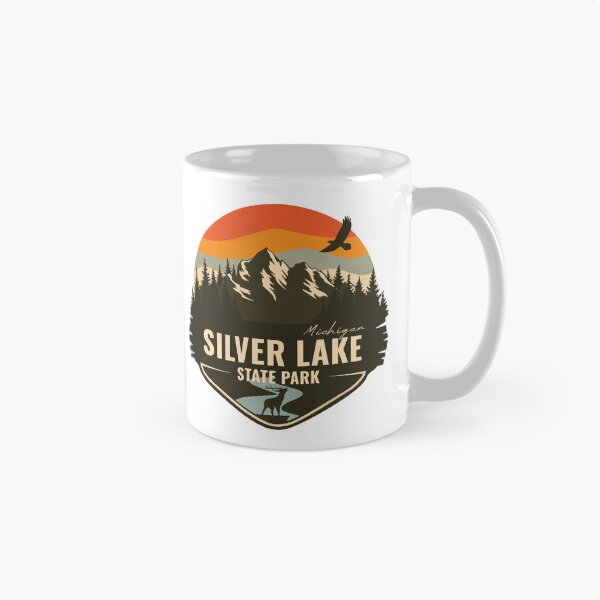 Item preview, Silver Lake State Park Michigan - MI Retro Mountain Badge designed and sold by mountainfad.