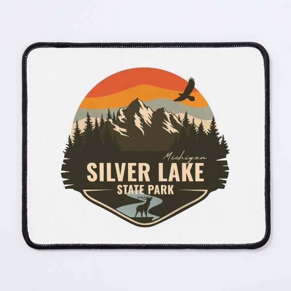 Item preview, Silver Lake State Park Michigan - MI Retro Mountain Badge designed and sold by mountainfad.