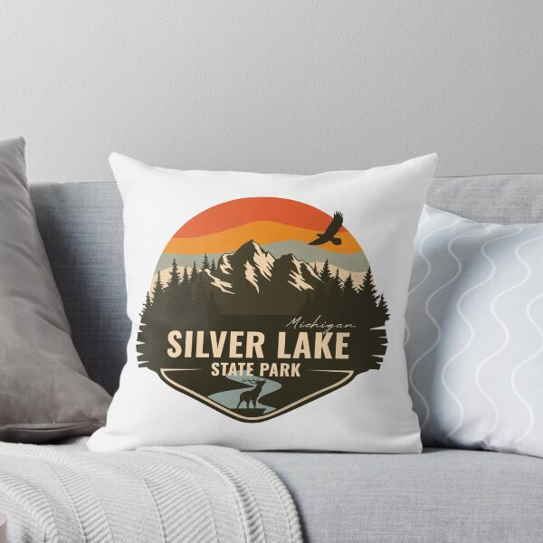 Item preview, Silver Lake State Park Michigan - MI Retro Mountain Badge designed and sold by mountainfad.
