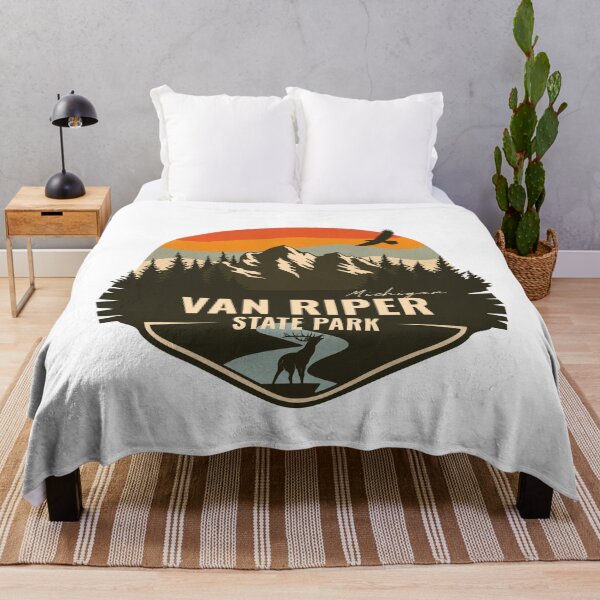 Item preview, Van Riper State Park Michigan - MI Retro Mountain Badge designed and sold by mountainfad.