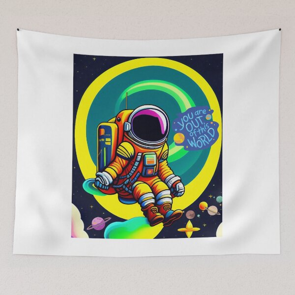 Item preview, astronaut floating in space with space slime carto designed and sold by almirontish.