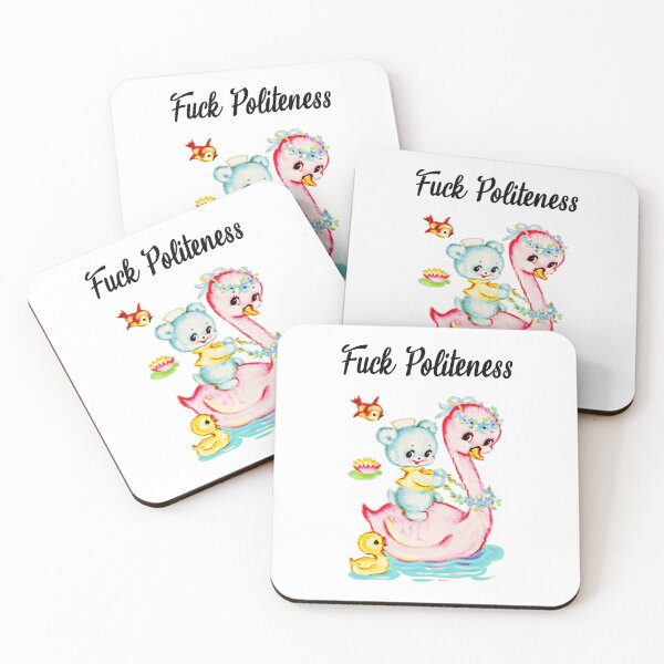 Item preview, Fuck politeness, cute vintage animals  designed and sold by Spooky Witch Dream.