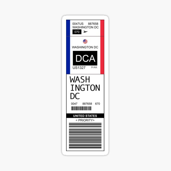 Item preview, Washington DC Airport Luggage Tag DCA designed and sold by TravelCamel.