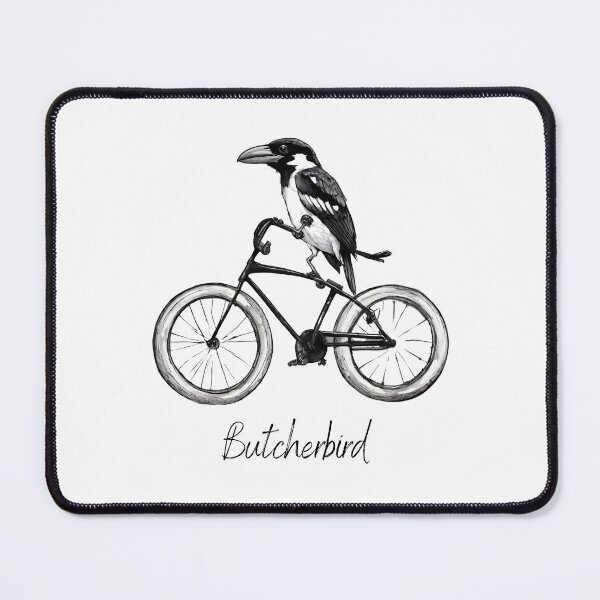 Item preview, Butcherbird riding a bike Butcherbird Vintage Retro Vibe designed and sold by CyberArtistOne.
