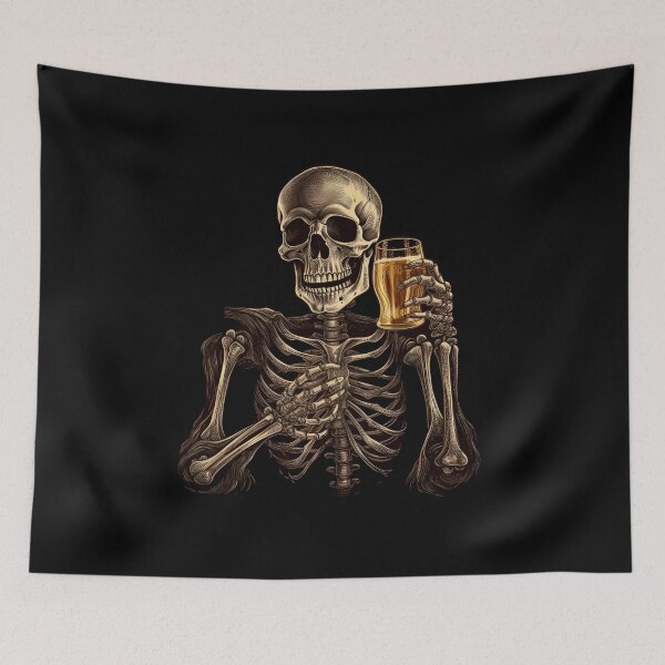 Item preview, Happy Halloween Draft Beer Drunk Skull  designed and sold by EnigmaStitcher.