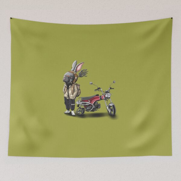 Item preview, Rabbit motorcycle travel cartoon  designed and sold by Coyoyo.
